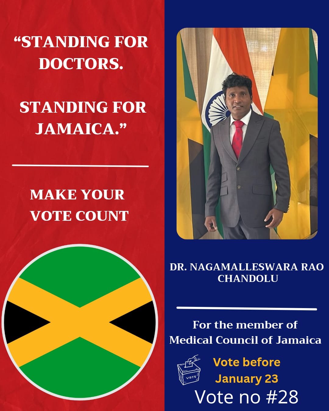 STANDING FOR DOCTORS. MAKE YOUR VOTE COUNT